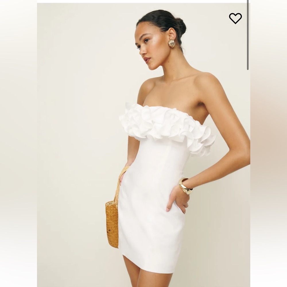 NWT Reformation Tracy Linen Dress in White